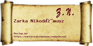 Zarka Nikodémusz névjegykártya